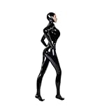 GAYLOP Latex Pants Catsuit aus Latex, Gummi, Handschuhe, Maske, Socken, offenes Gesicht, ohne Reißverschluss, schwarz, M