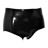 Rubberfashion Latex Slip - Rubber Latexslip - Gummi Hose Pants - Latex Dessous für Damen und Herren Schwarz 0.4mm M
