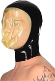 MFMYEE Bondage Latex maske,BDSM-maske Fetisch Kopfhaube Latex Cosplay Reißverschluss hinten,Cosplay,Halloween Maske (L)