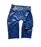 VIYOLI Aufblasbare Latex-Shorts für Herren, mit Reißverschluss im Schritt, handgefertigt, doppellagige Unterhose, Herren-Boxershorts, Schwarz, L