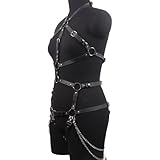 BDSMAGE Damen Dessous Bondageset, Leder Sexy Unterwäsche, Bodysuits Fetisch Bondage fesseln, Erotische Sexspielzeug für Paare Extrem Sex