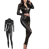 BDSMJOY Lack Bodysuit Sexy Wetlook Cosplay Club Outfit Sissy Domina Outfit,Latex Dessous Sexy Dessous Damen für Sex,Karneval Kostüm Faschingskostüme Damen (XXXL)