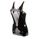 Rubberfashion Latex Oberteil kurz - Latex Bustier - Muskelbetont -Rubber Shirt für Damen und Herren schwarz 0.4mm L