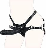 20cm Strap on Umschnalldildo für frauen, Realistischer Schwarzem Dildo mit Starke Saugnapf SM Masturbator Sextoy, Adjustable Bondage Harness Dildo Sexspielzeug für Paare Anfänger Lesben Männer