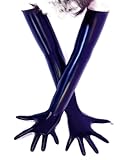 Ein paar malaysische Material Kigurumi Naturlatex 0,4 mm Dicke Einmal Formgebung Zentai Männer und Frauen Kleidung Zubehör Cosplay hohe Elastizität 60mm Länge sexy Latex lange Handschuhe (schwarz, M)