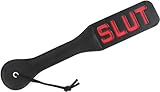 SM Paddel aus Leder,Bondage & SM Leder，SM Paddel Spanking，Leder peitsche， Paddel Flogger Cosplay Sexspielzeug，für Paare Pärchen Fetisch Cosplay (SLUT)
