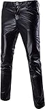 PARKLEES Nightclub-Hose für Herren in Metallic-Gold mit geradem Bein, Schwarz , 34