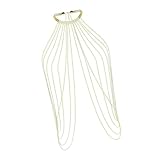 MYSUNBAR Körperkette für Frauen, Geschichtete Quaste Gold, Legierung, Bikini BH Body Chain, Sexy Mehrschichtig Lange Brustkette