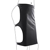 NEEMOSI Sexy Minirock PU Leder Kleid Slave Spanking Rock Open Hip Öffnung Sexy Offener Schritt Rock für Sex Fetisch Erotische Dessous Ouvert Unterwäsche Bondage Frauen Einstellbar Taille Kurze Rock