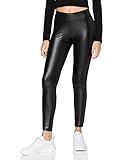 Urban Classics Damen TB3715-Ladies Synthetic Leather Leggings, Schwarz, L