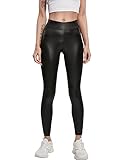 Urban Classics Damen TB3715-Ladies Synthetic Leather Leggings, Black, XL