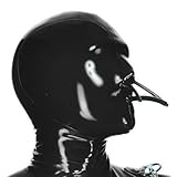 PMAEJTY Schwarz Gummimaske Bondage Latexmasken Mit Schnorchel SM Maske Fetisch Würgen Latexmaske Extreme Latex Erotische Sexspielzeuge Männer Frauen Kopfbedeckung Halloween Masken