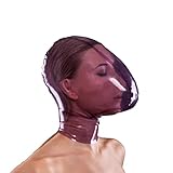 SALANSEX Vollgesichtsmaske mit Atembeutel und Nasenloch, Sex BDSM Latex Kapuze Maske mit Reißverschluss für Party, Cosplay, Urlaub (lila)