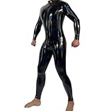 Ohyesbae Herren Laser bunte Wet Look,Overall Sexy Enger mit Reißverschluss,glänzende Pu Leder Bodysuit, Männer SM Bodysuit Leggins Einteile Unterwäsche für Konditionierende Hundesklaven (B, 4XL)