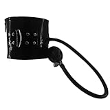 ABWL Aufblasbares Latex-Kragen-Korsett für Damen und Herren, Latex-Halsreif mit Reißverschluss hinten, Bondage-Gummi-Halsband, Choker, Party, Kostüm, Clubwear, Größe S, Schwarz