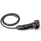 Rubberfashion Latex Pennishülle - Latex Pennis Hülle mit Hodensack - Condom realistisch + 120 cm Schlauch für Herren 17 cm schwarz 0.4mm Einheitsgröße