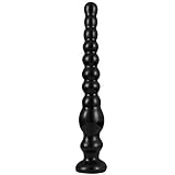 Analkugeln Mit Intervallperlen und Spiralperlen Analdildo mit Saugnapf,Realistischer Dildo 26 cm Buttplug für Frauen Männer Anal Masturbation Prostata Stimulation Penis Sexspielzeug (Schwarz, S)