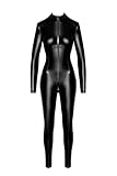 Noir Handmade F331 Wetlook Overall, Exklusiver hautenger Wetlook-Overall mit dehnbarem Material und aufregendem 3-Wege-Reißverschluss bis zum Schritt 3XL