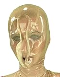 FIFADE Latex-Kapuze mit Atemloch, Hobby, transparent, Halloween, cool, personalisierbar, 0,4 mm, Transparent, L