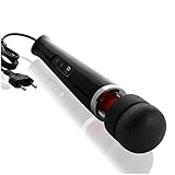 DAS ORIGINAL von „BuyAndFeelGood“ MAGIC WAND mit 20 Vario/10 Speed - Aufliege-Vibratoren für sie mit Klitoris-Stimmulation - Massagestab in Schwarz