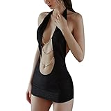 SKFLABOOF Erotische Dessous Frau Dessous Set Reizwäsche Sexy Kleid Damen Erotisch Damen Sexy Erotiek Wäsche für Frauen Sex Kinky Outfit Woman Straps Set Leder Dessous, Einheitsgröße, Schwarz
