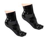 Ichlovdu Echt Latex Gummi Socken für Füße Wet Look Sexy Bondage flatter SM Cosplay (Schwarz, 47)