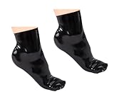 Ichlovdu Echt Latex Gummi Socken für Füße Wet Look Sexy Bondage flatter SM Cosplay (Schwarz, 43)