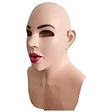 MKYOKO Realistische Latex-Gesichtsmaske, 10 Stück, kahle Maske aus Latex, Halloween für Damen, Cosplay-Zubehör, Halloween-Kopfbedeckung, Kostümparty-Zubehör
