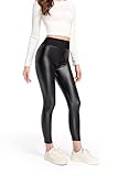 piannao Damen Kunstleder Leggings High Waist Leggings Hose Strumpfhosen Treggins Leggins Kunstleder Leggings Leder Look hüfthoch Hose in Lederoptik