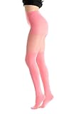 Gi&Gi Damen-Strumpfhose aus Paris, halterlose Strümpfe, Vintage, Collnat Fantasia 20•80 Denier, Made in Italy N.1026 bunt, Rosa Koralle, L/XL