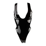 Rubberfashion Latex Body - Latexbody - tiefer V Ausschnitt schwarz 0.4mm S
