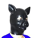 ALMYMM Schweine Latex Maske,Tier Kostüm Masken,Schwein Verkleidung Fetisch Maske SM für Petplay Maske Cosplay Folter Fetisch fesseln Sklave Bondage