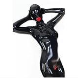 Unisex-Schwarzer Latex-Catsuit-Gummi-Damen-Ganzkörper, schwarz, anpassen