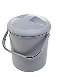 Rotho Babydesign, Bella Bambina, Kunststoff-Windeleimer geruchsdicht ohne Nachfüllkassetten, umweltfreundlich & hygienisch, ideal für den Wickeltisch 26×26×31 cm (L×B×H), 10 L, grau