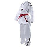 adidas Dobok Adiclub 3S - weisses Revers Taekwondo-Anzug (170)