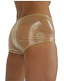 MFMYEE Männer Transparent Handmade gespleißt Latex Fetisch Exotische männliche Unterwäsche Slips Shorts (L)