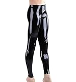 Rvlaugoaa Herren Latex Leggings,Schwarze Latexhose Kautschuk Hosen Wet Look Sexy Trousers Hose (L)