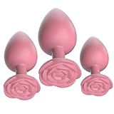 3er Blume Analplug Buttplug Set,Silikon Analstöpsel Klein + Mittel + Groß für Frauen und Männer,Analplugs Fetisch Masturbation Sex Spielzeug Anal Toy Pink (Pink S+M+L)