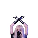 Ein paar malaysische Material Kigurumi Naturlatex 0,4 mm Dicke Einmal Formgebung Zentai Männer und Frauen Kleidung Zubehör Cosplay hohe Elastizität 28mm Länge sexy Latex lange Handschuhe (S)