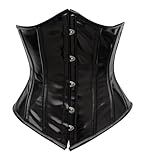 KUOSE Damen Kunstleder Unterbrust Taillen Corsage Korsett Steampunk Dessous
