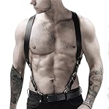 BDSMAGE Harness Männer Leder Hosenträger Herren Gay Unterwäsche Herren Sexy Unterwäsche für Mann Sissy Dessous Männer Reizwäsche für sex Männer Fetisch Harness (B)