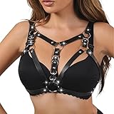 BDSMYOU Punk Harness Leder Body Brust Harness, Gothic Kleidung Einstellbar Bondage Geschirre, Sexy Dessous für Sex, BDSM Sexspielzeug für Paare Extrem Sex, Sexy Unterwäsche Clubwear