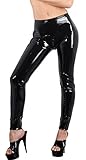 The Latex Collection Damen 29011101051 Latex-Leggings mit Reißverschluss, X-Large, Schwarz (Nero 001), No Aplica (Herstellergröße