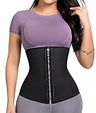 ASHLONE Latex Taillentrainer Korsett Unterbrust Sport Cincher Damen Workout Body Shaper - Schwarz - XX-Small