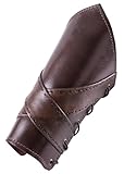 Battle-Merchant - Gepolsterte Armstulpen aus Leder mit gekreuzten Bändern, Paar - Wikinger Armschienen - Mittelalter Armschutz, LARP