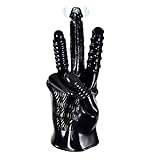 OnundOn Fingervibrator Mittelfinger Vibrierende Dildo Handschuhe Masturbation Handschuhe Wasserdicht Latex Handschuhe Fetisch Handschuhe Multifunktions handschuhe (1 Handschuh für die rechte Hand)