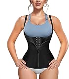 Bingrong Damen figurformend Unterbrustkorsett Bauchweg Shape-Top stark formend Körperformer Unterbrust Mieder verstellbar Oberteil Body, Schwarz, XXL