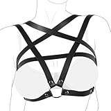 BDSM Bondage Sex Fesseln Sexspielzeug für Paare, Verstellbar Brust Fesseln für Frau Sexy Harness, Pentagramm Sexy Damen Leder Bh, bdsms Spielzeug Extrem für Frauen