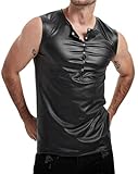 Manview Latex ähnliches Herren Oberteil - Shirt mit Knopfleiste - Grösse L