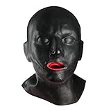 Hipipro Latex Kopfmaske Erwachsene Gefälschte Maske Gesichtsmaske Vollmaske mit Knebel und Nase Stecker